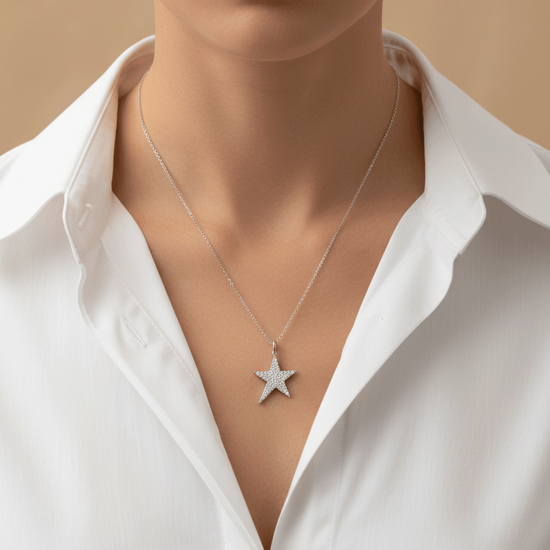 14k Gold Shooting Star Diamond .37 Total Weight Charm