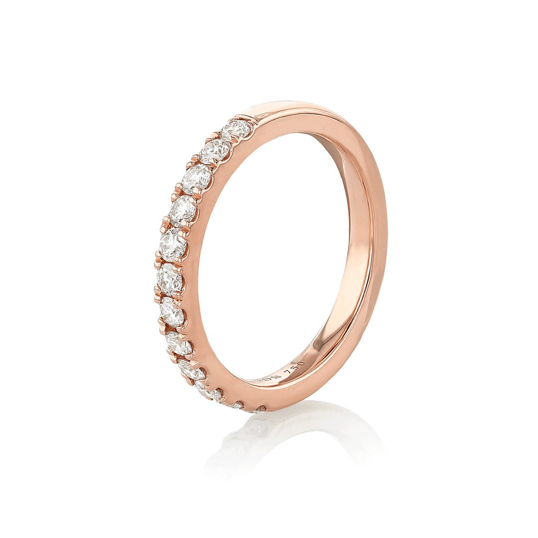Hamilton Lisette Collection 18k Rose Gold and 0.50 Total Weight Diamond Half Way Band