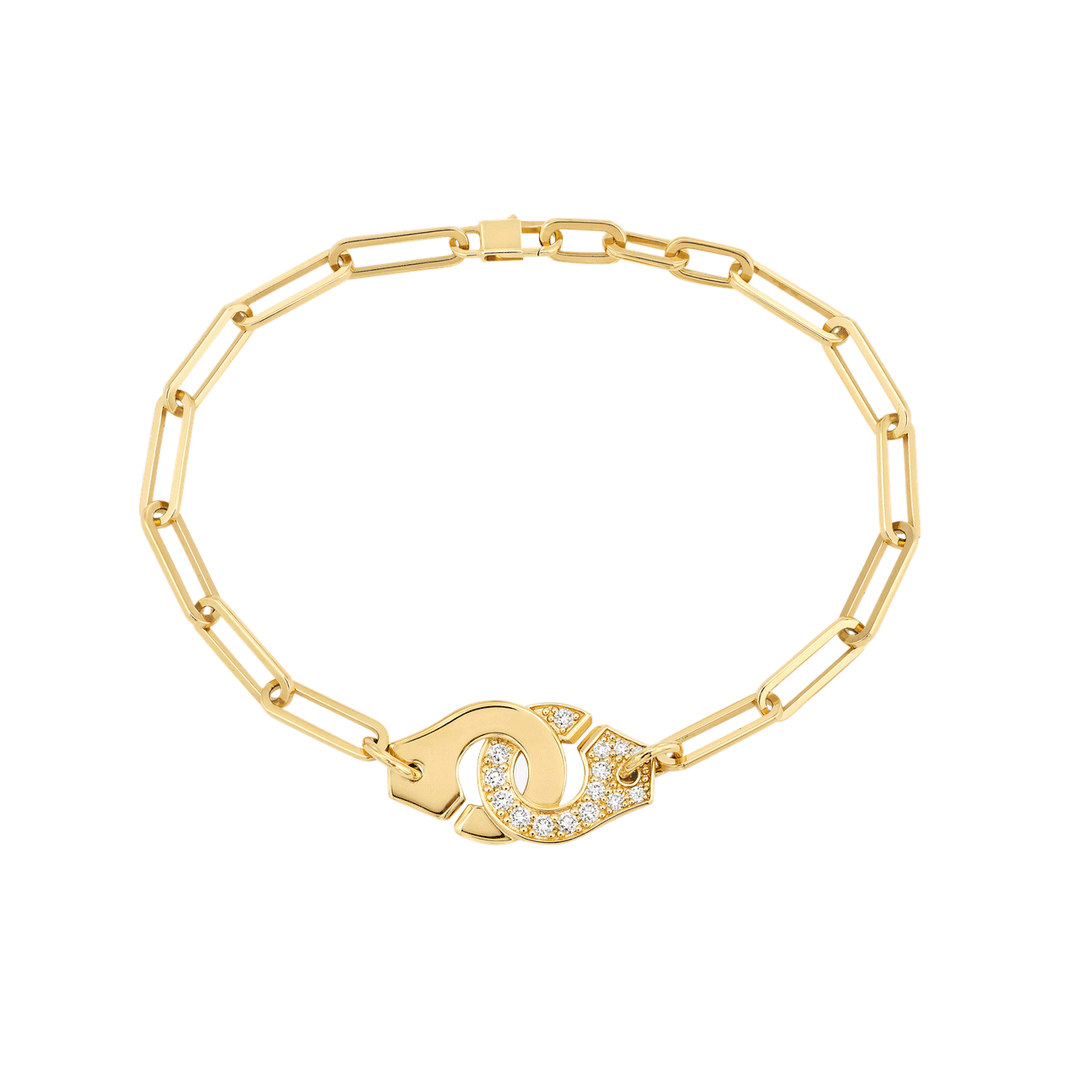 Dinh Van Menottes 18k Yellow Gold R12 Diamond Bracelet