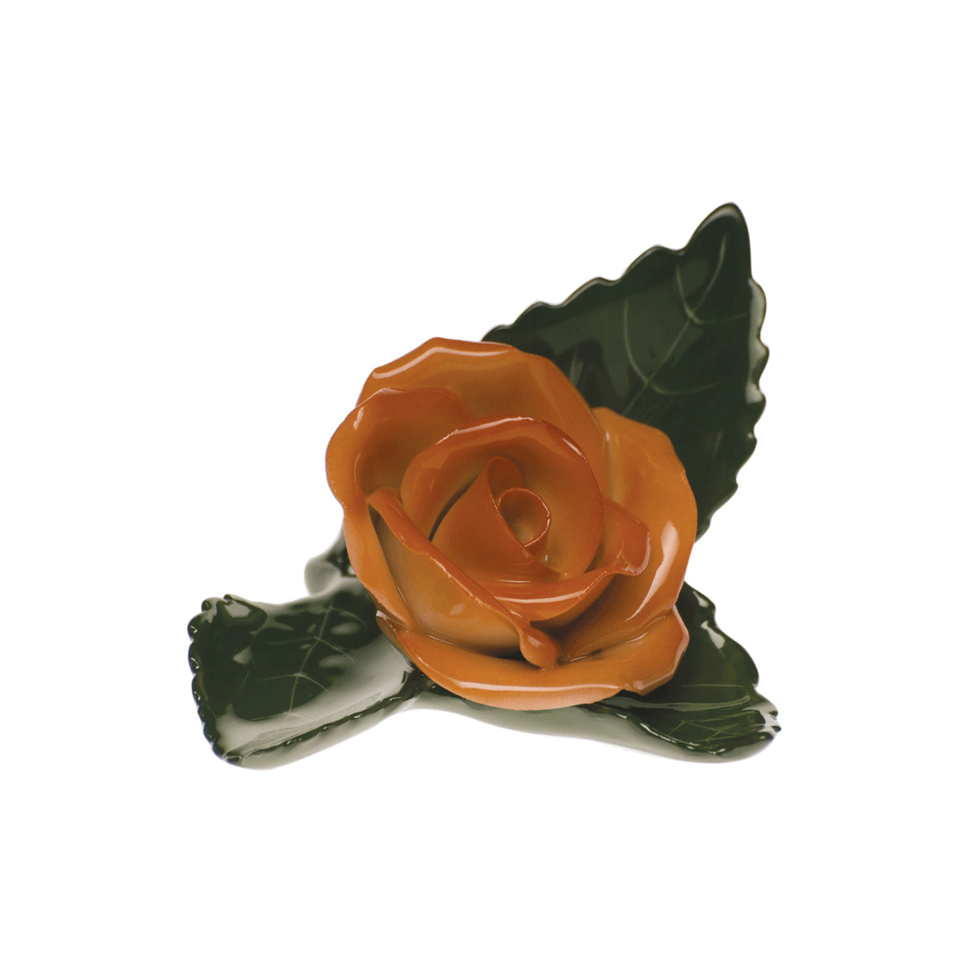Herend Rust Rose on Leaf