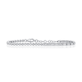 14k White Gold Round and Baguette Diamond Bracelet