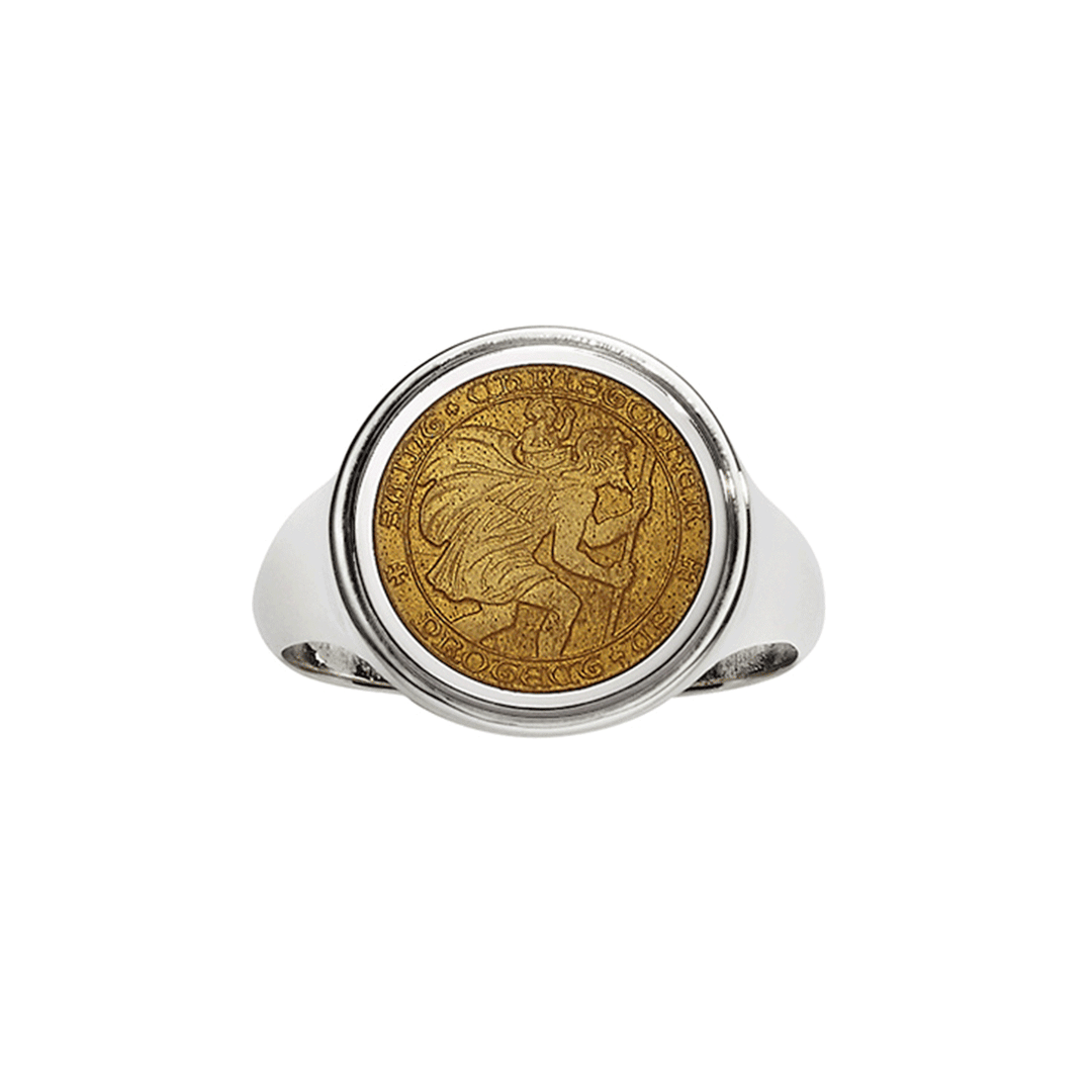 St. Christopher Sterling Silver and Gold Ring