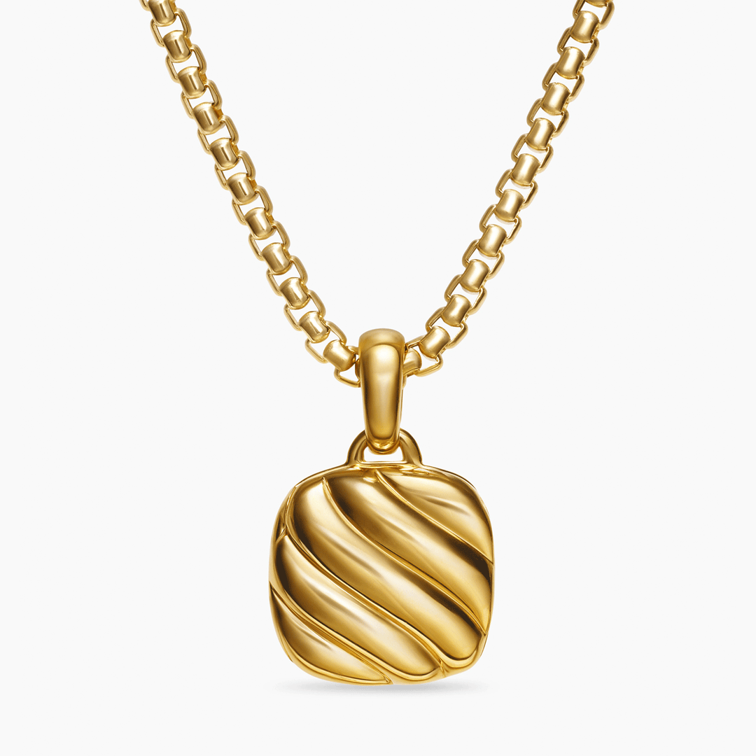 David Yurman Sculpted Cable Square Locket in 18k Yellow Gold