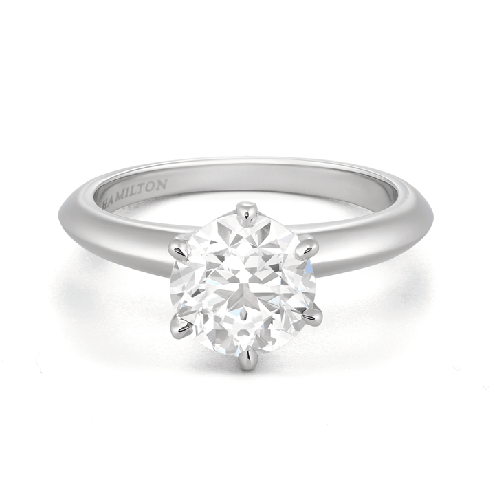 Embrace Platinum Engagement Ring For Round Diamond