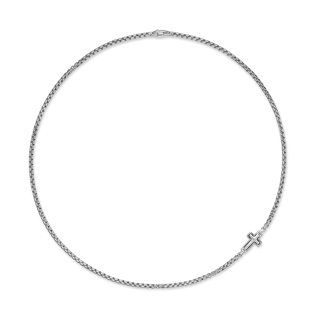 David Yurman Sterling Silver Cross Station Necklace