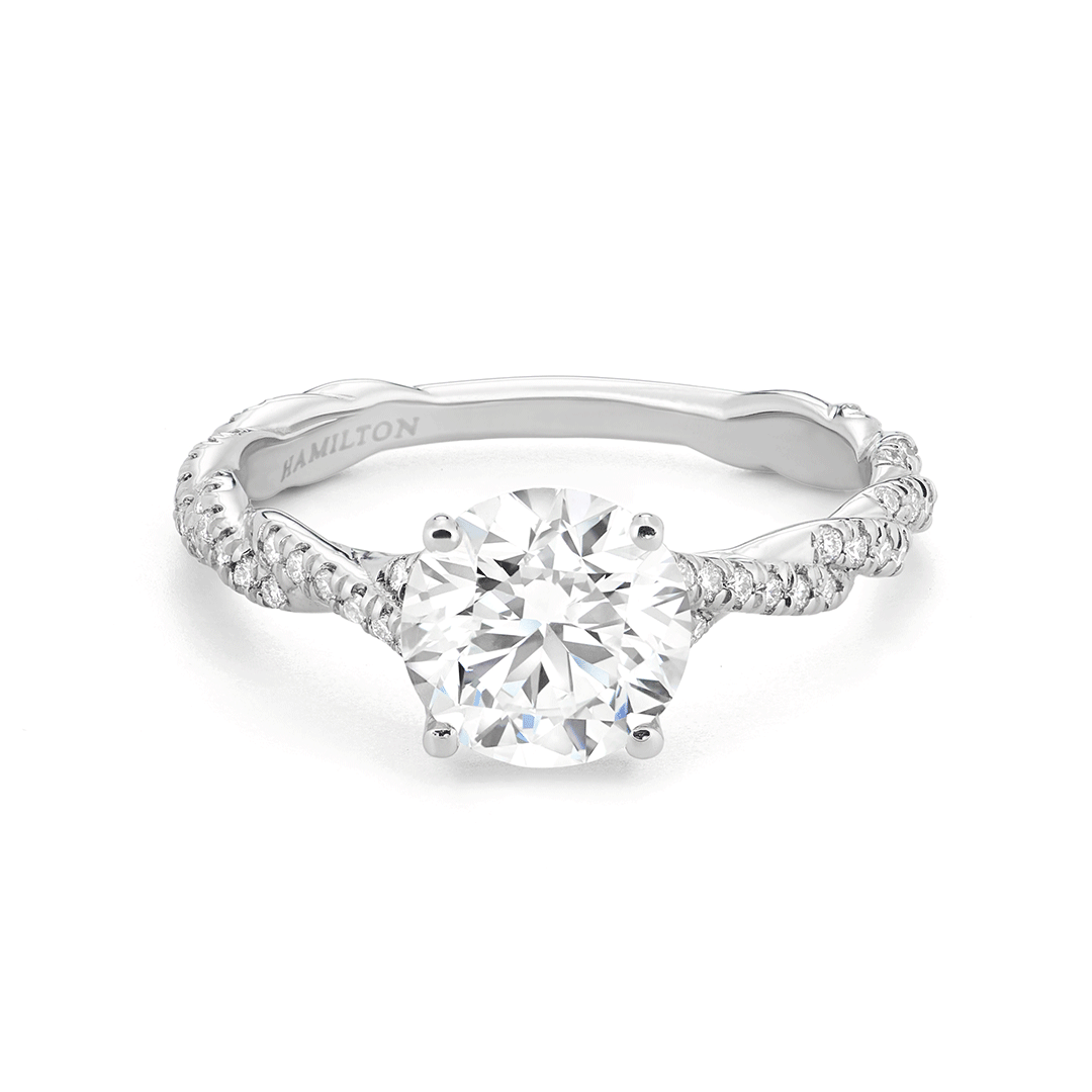 Platinum and .23 Total Weight Full Twist Mounting Ring