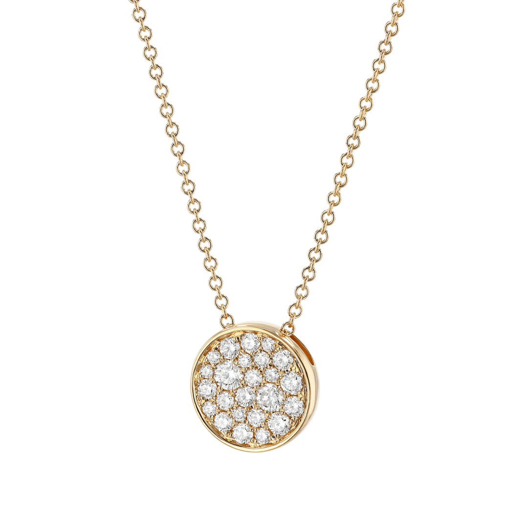 Luminous 18k Yellow Gold and Diamond .49 Total Weight Small Pendant