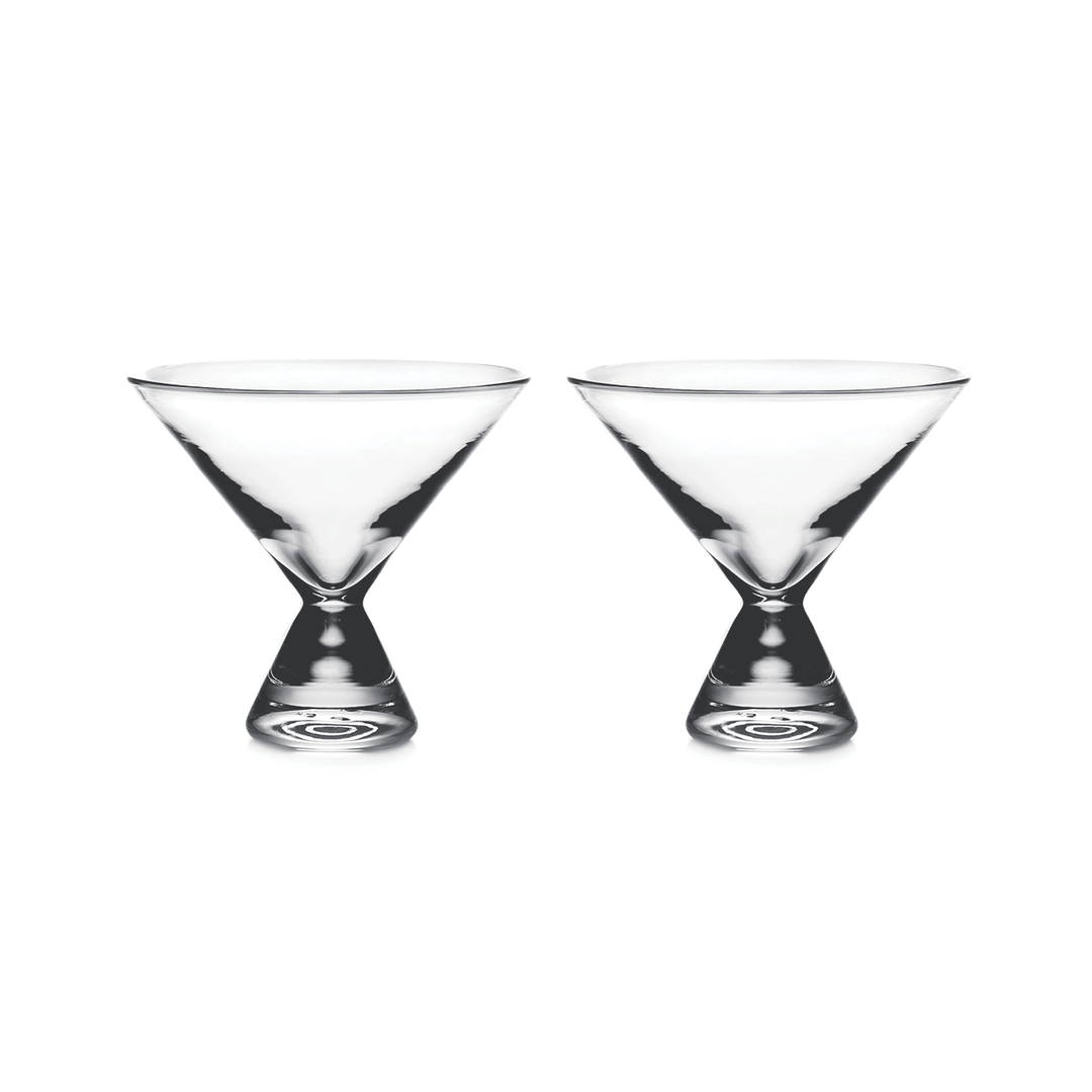 Simon Pearce Westport Stemless Martini Glasses Set of 2