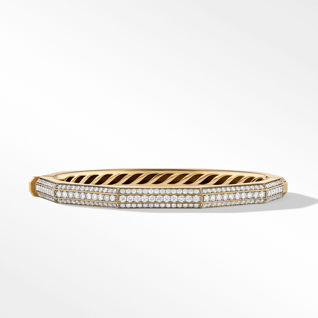 David Yurman Carlyle Bracelet in 18k Yellow Gold with Pavé Diamonds