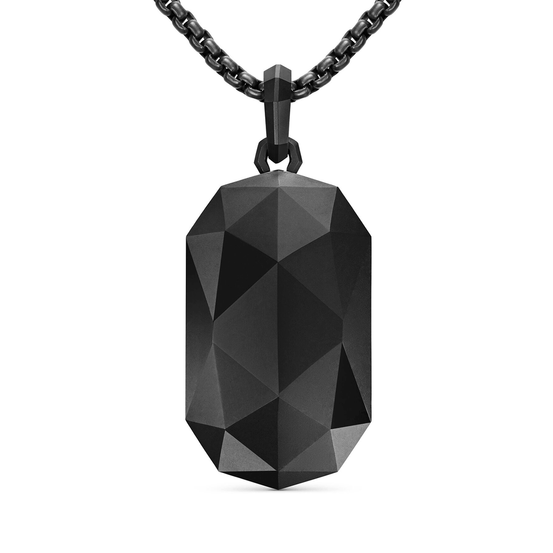 David Yurman Faceted Amulet Black Titanium, 36.3mm