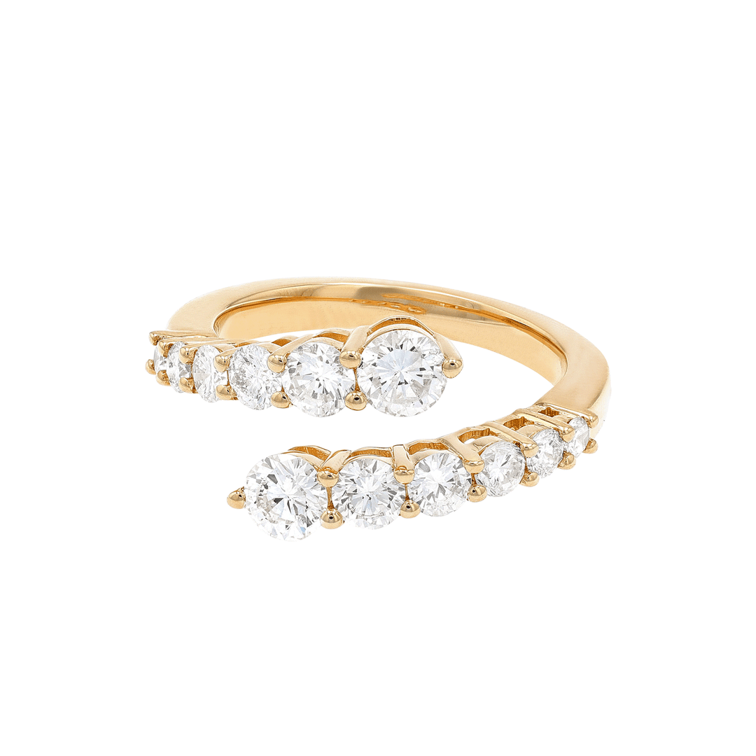 18k Yellow Gold Bypass Diamond Ring