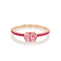 Hamilton Facets Collection 18k Rose Gold Pink Tourmaline and Ruby Ring