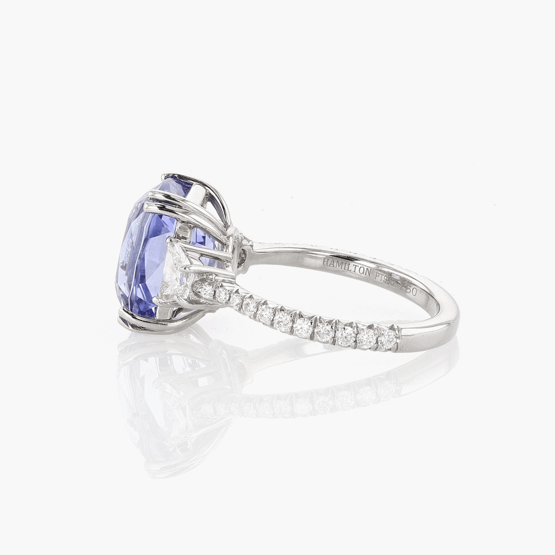 Platinum and Tanzanite 6.35 Total Weight Ring