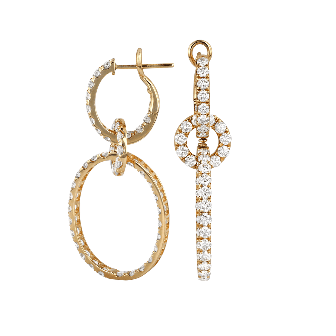 Betsey 18k Yellow Gold and Diamond 4.06 Total Weight Drop Earrings