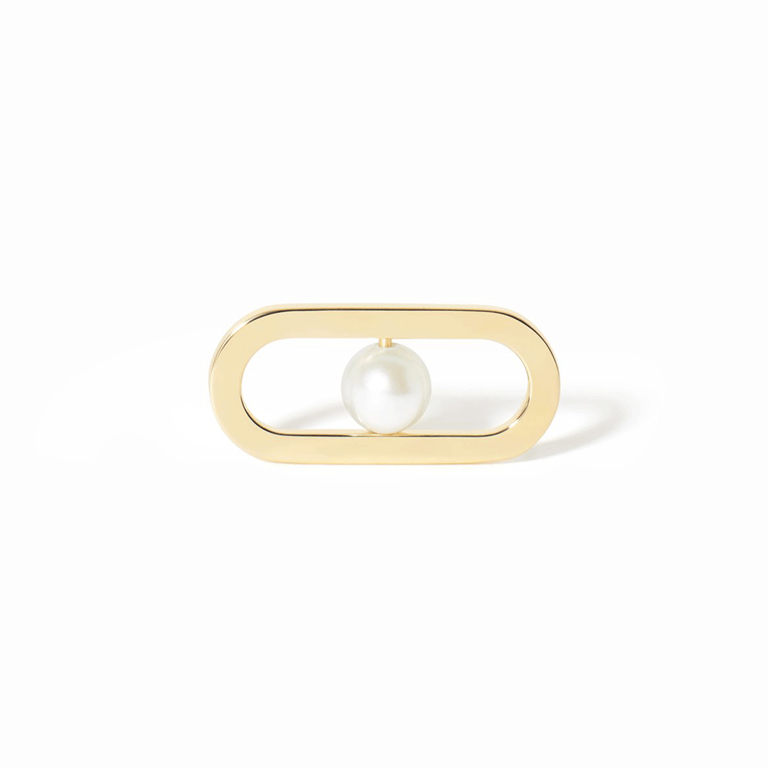 Dinh Van Maillon 18k Yellow Gold and Pearl Solo Earring