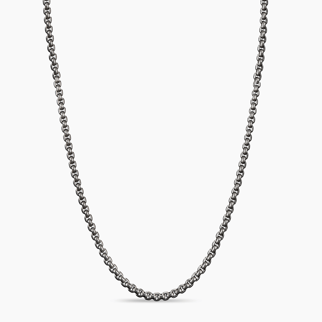 David Yurman Box Chain Necklace Grey Titanium, 2.7mm