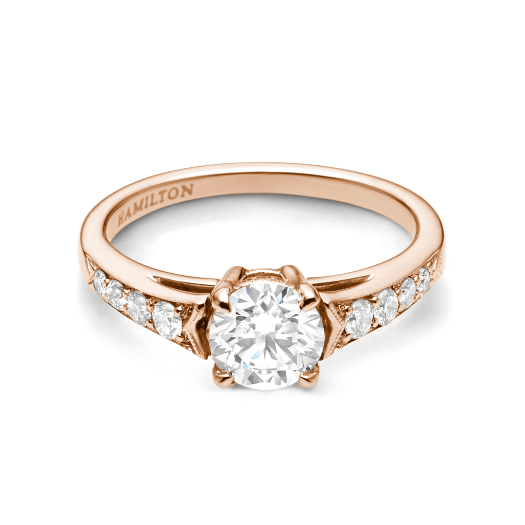 1912 18k Rose Gold and .25TW Diamond Engagement Mounting Ring