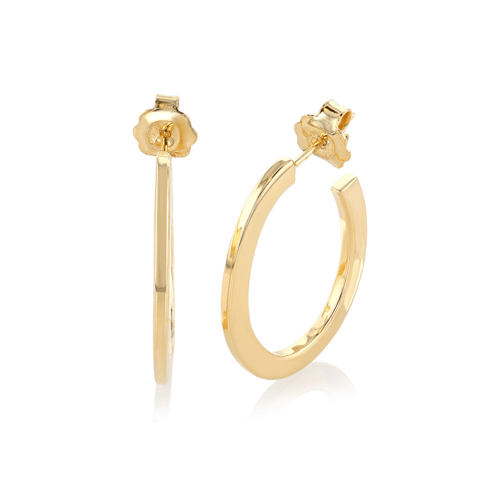 18k Yellow Gold Slim Hoops 28mm x 22mm