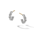 David Yurman Petite X Mini Hoop Earrings with Pavé Diamonds