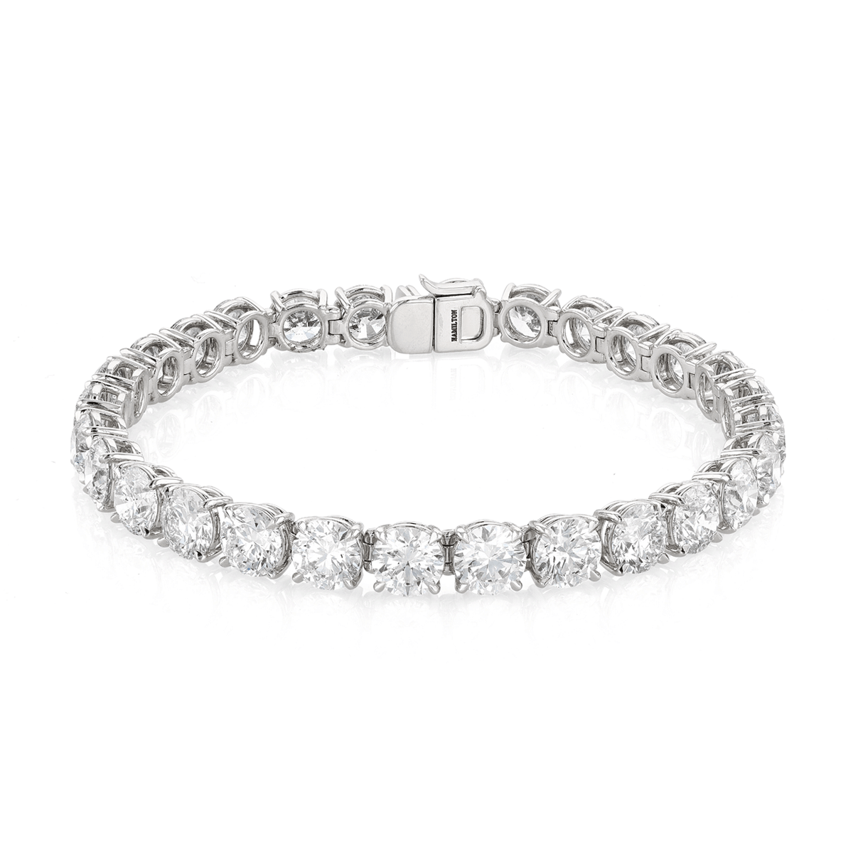 Hamilton Line Collection 18k White Gold and 22.36 Total Weight Diamond Line Bracelet