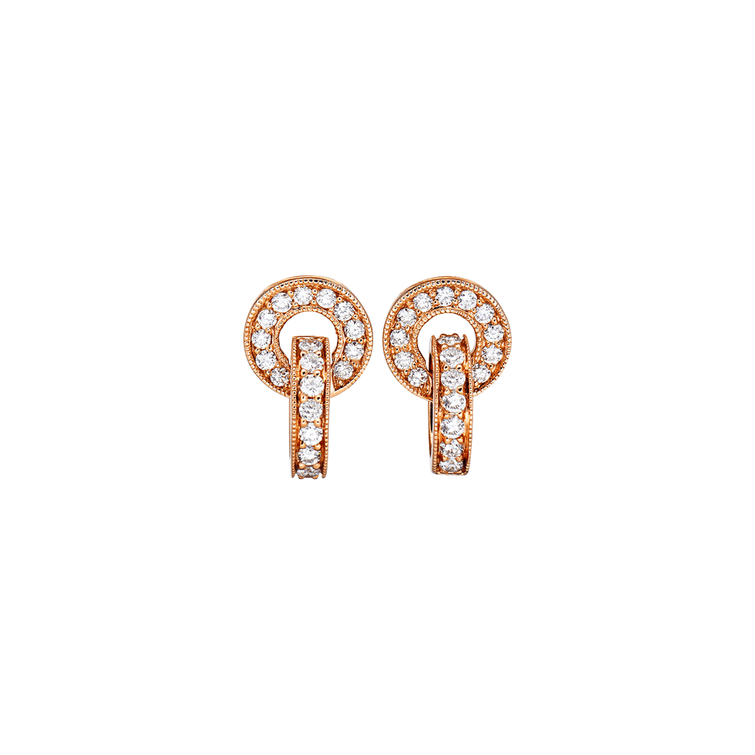 Hamilton 18k Rose Gold and Diamond .80 Total Weight Eternity Earrings