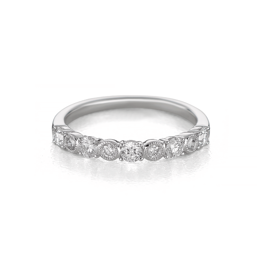 Heritage 18k White Gold and .50 Total Weight Diamond Half Way Band