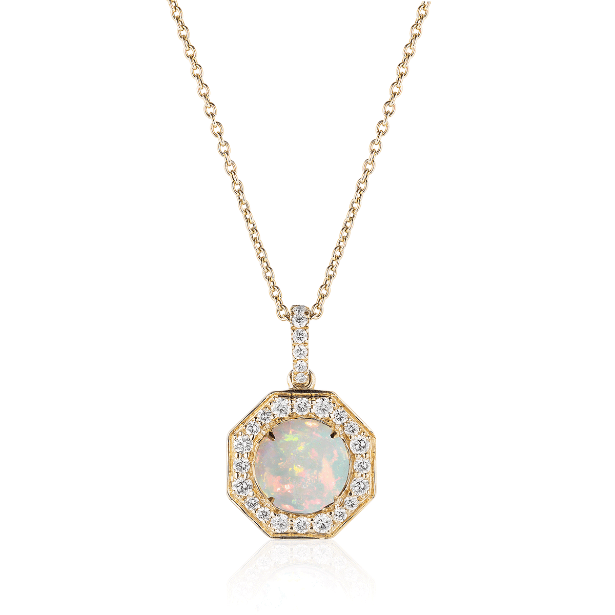Goshwara Rock N Roll 18k Yellow Gold and Opal Diamond Pendant