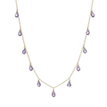 Calypso 14k Gold and Amethyst 17 Inch Necklace