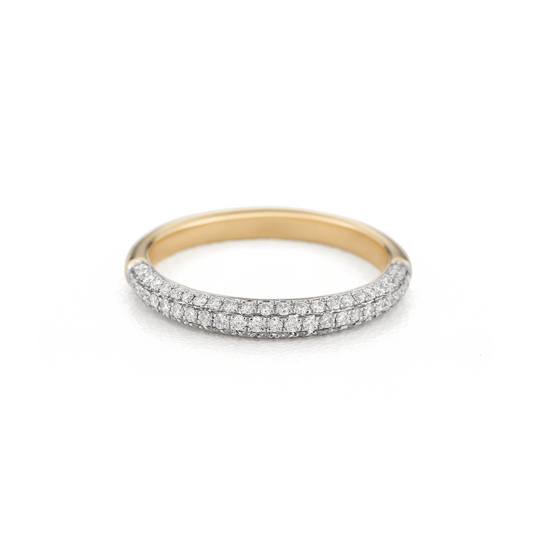 Grace 18k Yellow and Diamond .32 Total Weight Band