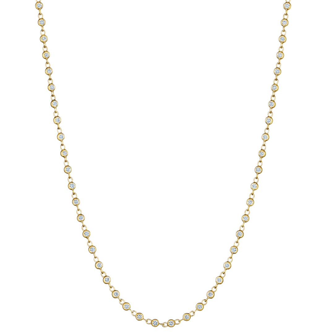 18k Gold and .62 Total Weight Diamonds By the Yard Necklace