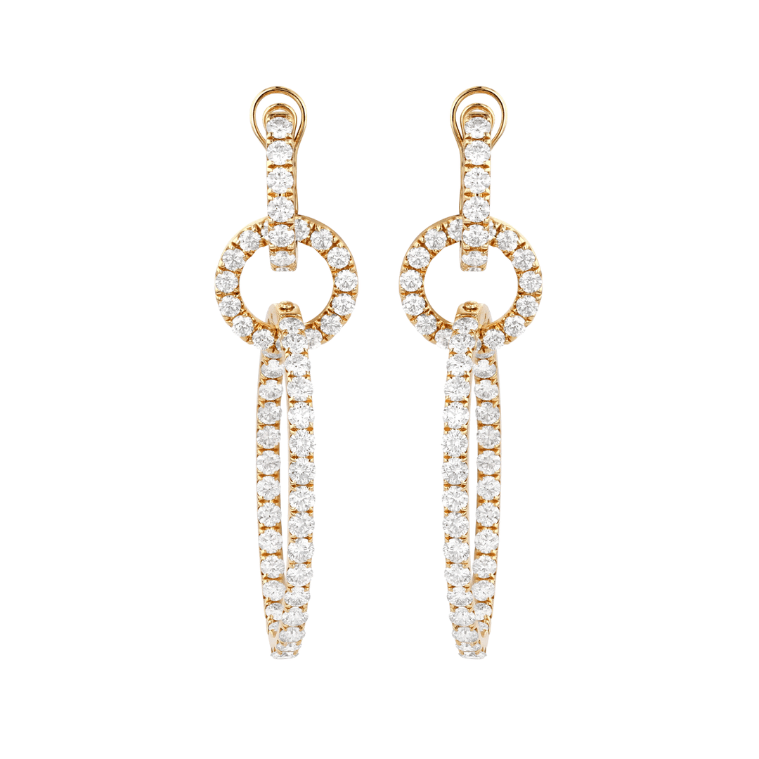 Betsey 18k Yellow Gold and Diamond 8.06 Total Weight Drop Earrings