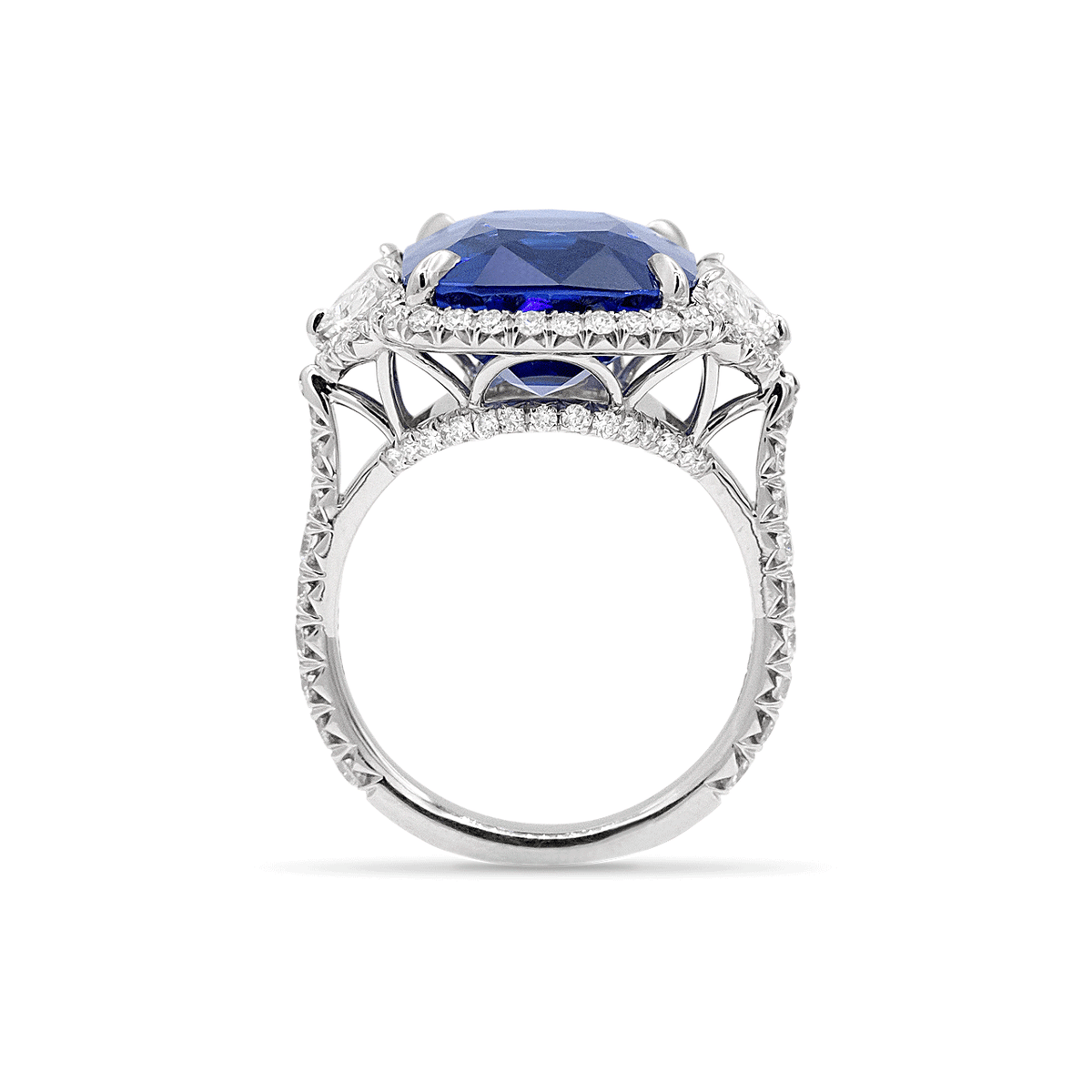 Hamilton Private Reserve Collection Platinum and Blue Sapphire 11.93 Total Weight Ring