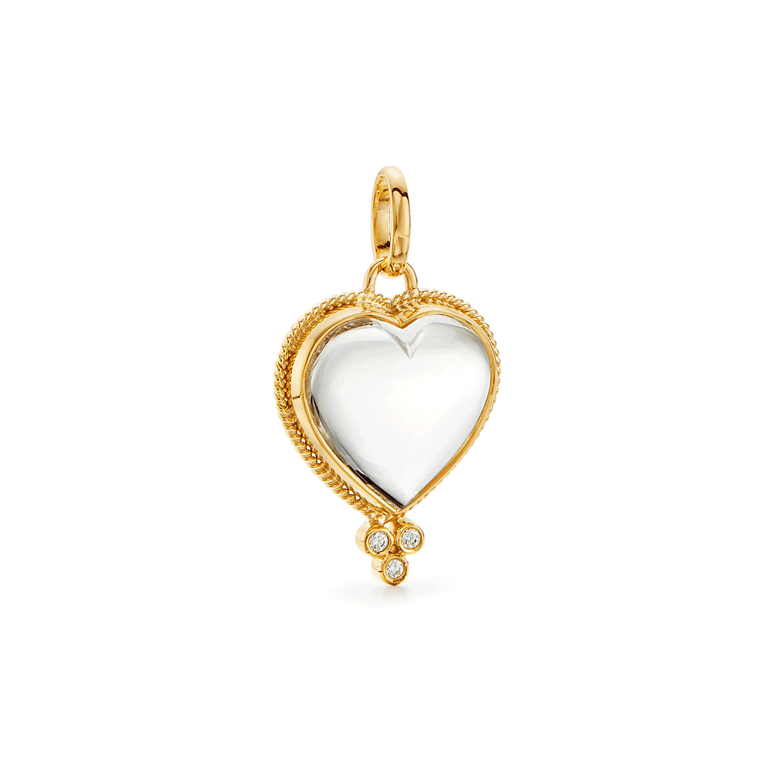 Temple St Clair 18K Medium Rock Crystal Heart Pendant
