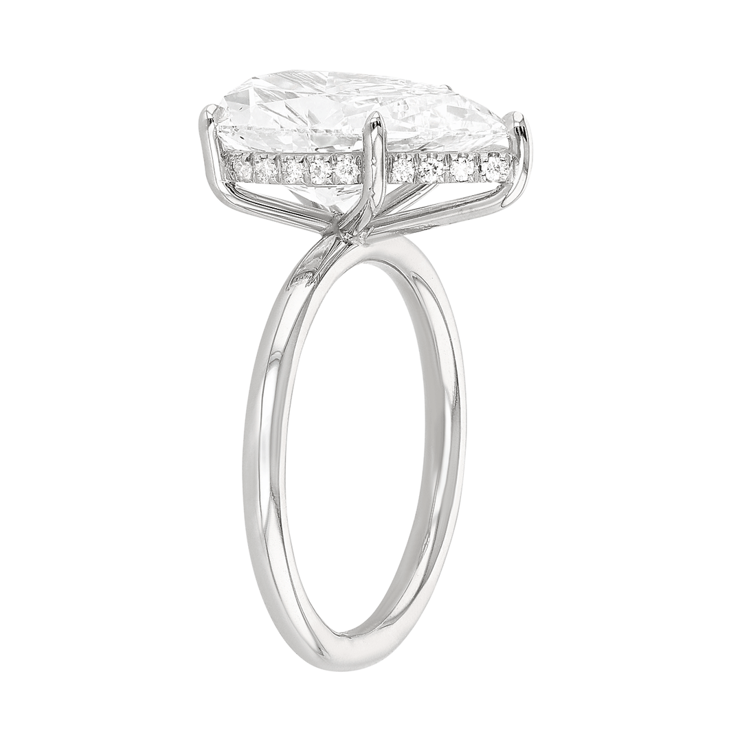 Hamilton Silhouette Collection Platinum and 5.02 Total Weight Pear Shape Diamond Engagement Ring