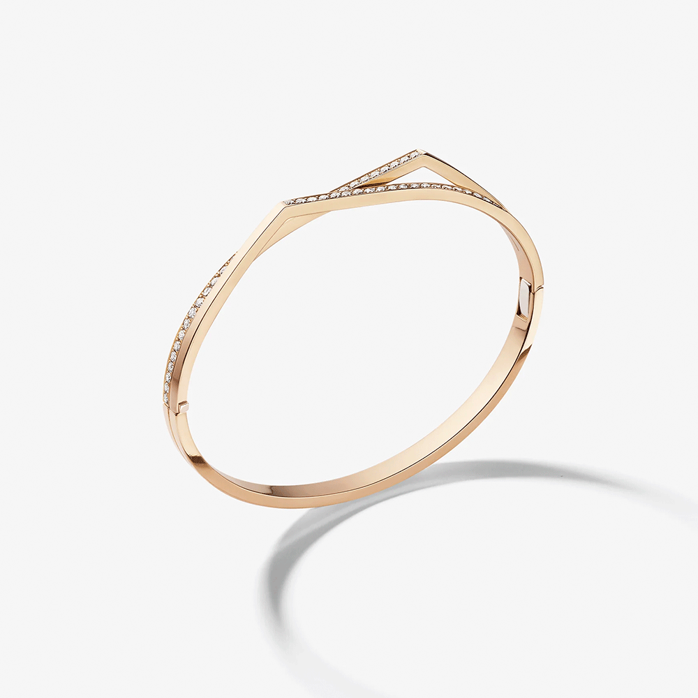 Repossi Antifer 18k Rose Gold and Paved Diamond Bracelet