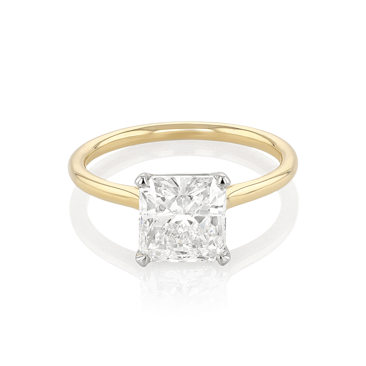 Select 18k Yellow Gold 2.31 ct Radiant Diamond Ring