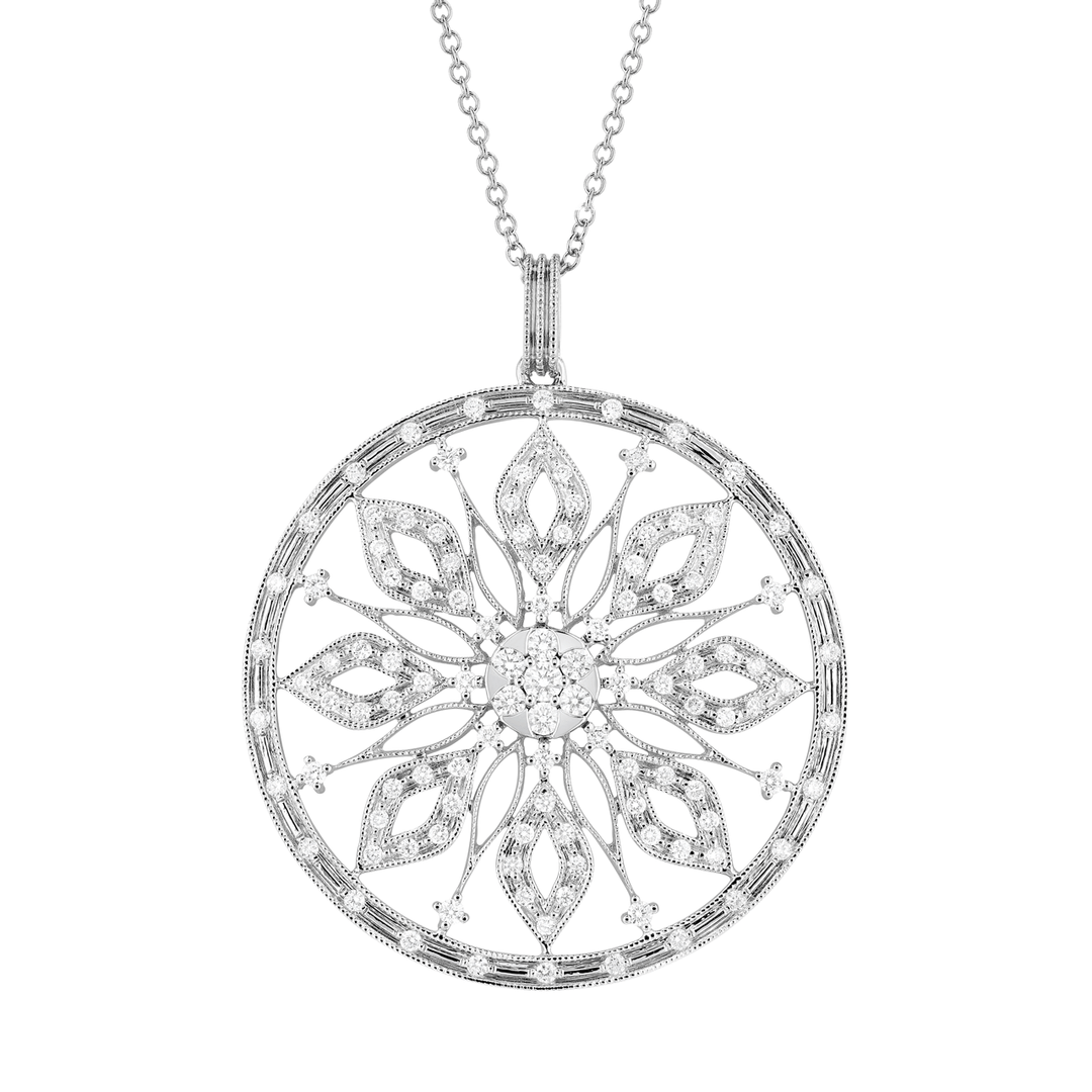 Hamilton Heritage Collection 18k White Gold and Diamond 1.07 Total Weight Pendant