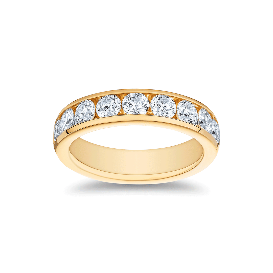 18k Gold and Diamond 1.48 Total Weight Channel Set Band
