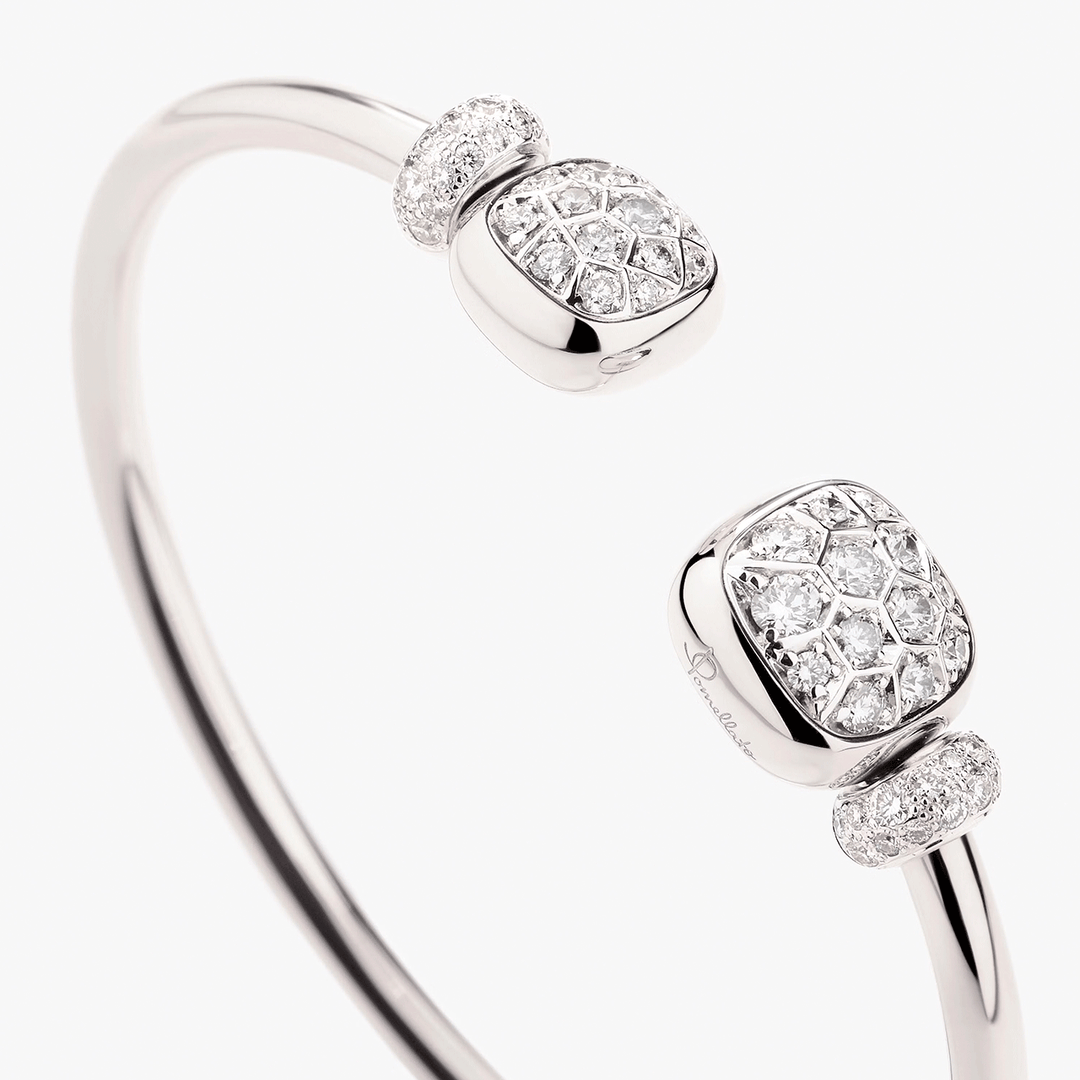 Pomellato Nudo Classic 18k White Gold and Diamond Cuff Bracelet