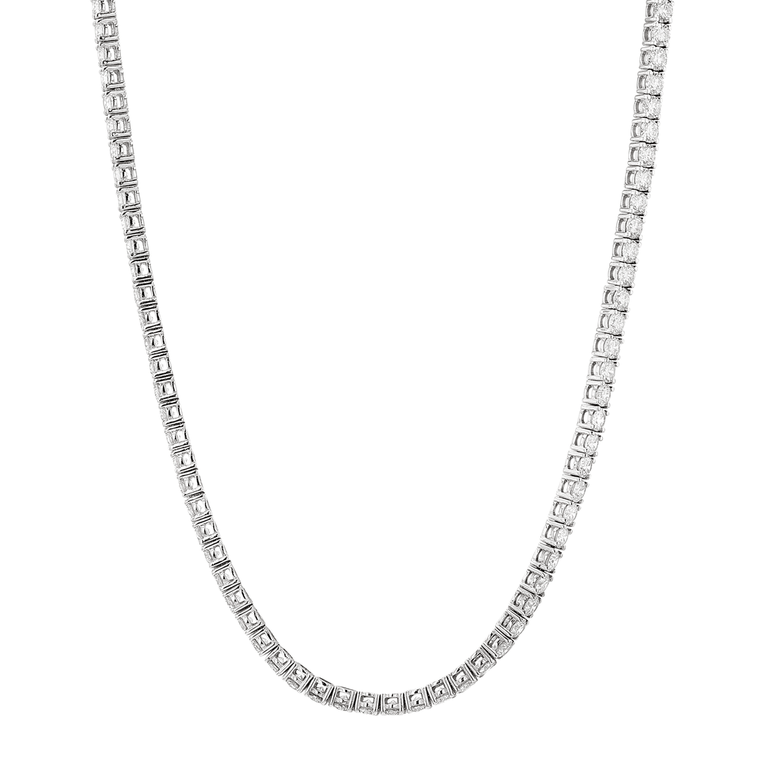 18k White Gold and Diamond 20.80 Total Weight Necklace