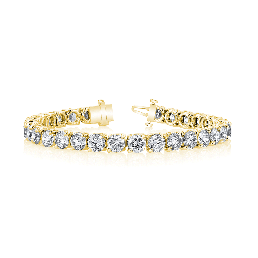 Hamilton Signature Collection 18k Yellow Gold and 12.48 Total Weight Natural Diamond Line Bracelet