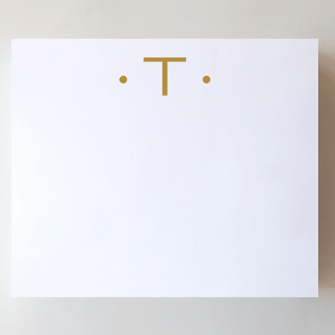 Luxe Gold Initial Notepad-T