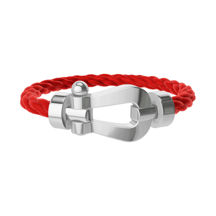 FRED Force 10 Red Cable with 18k White Gold Extra LG Buckle, Exclusively at Hamilton Jewelers