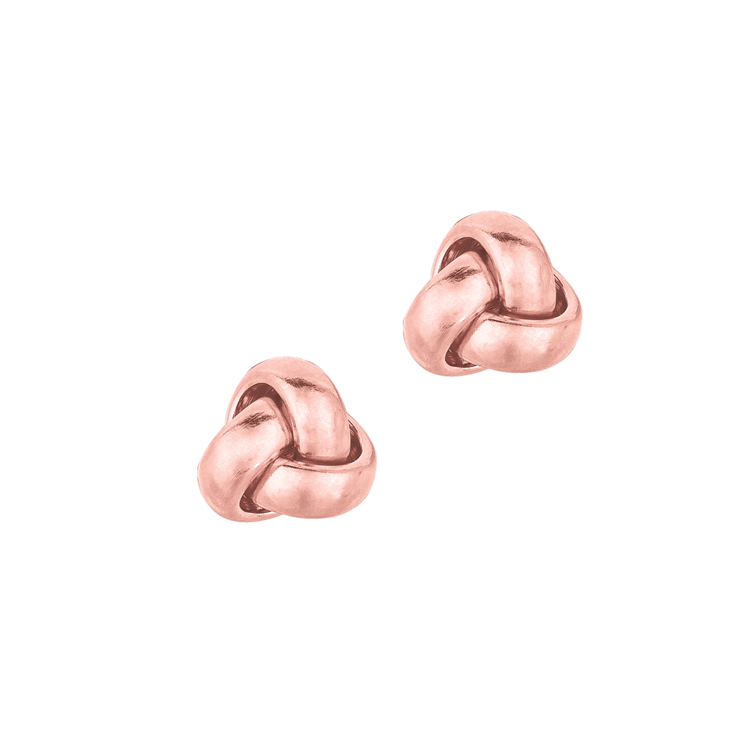 Classic 14k Rose Gold Love Knot Stud Earrings