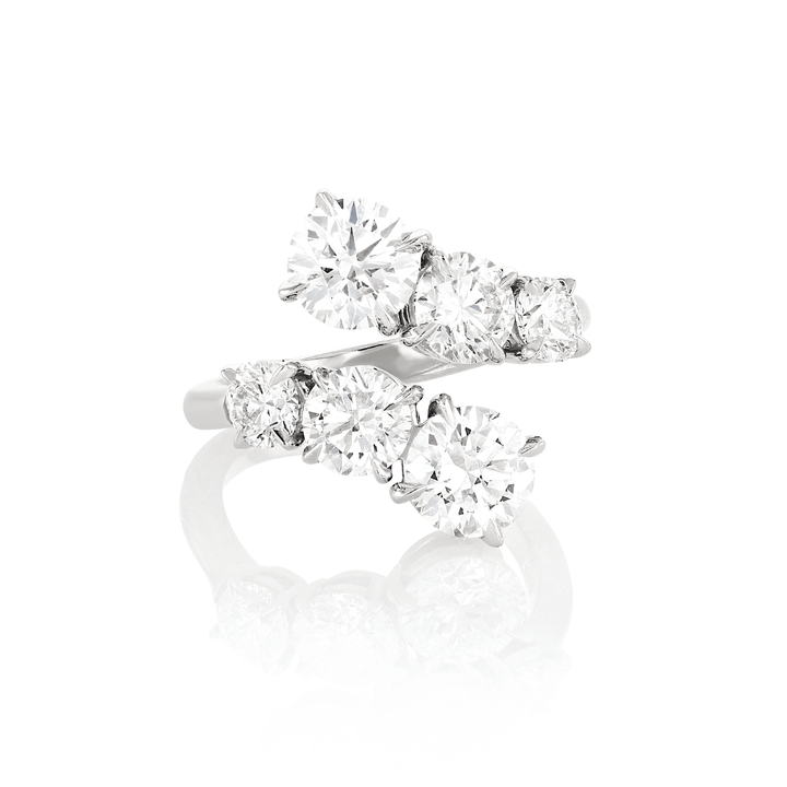 Hamilton Collection Platinum and Diamond Bypass Ring