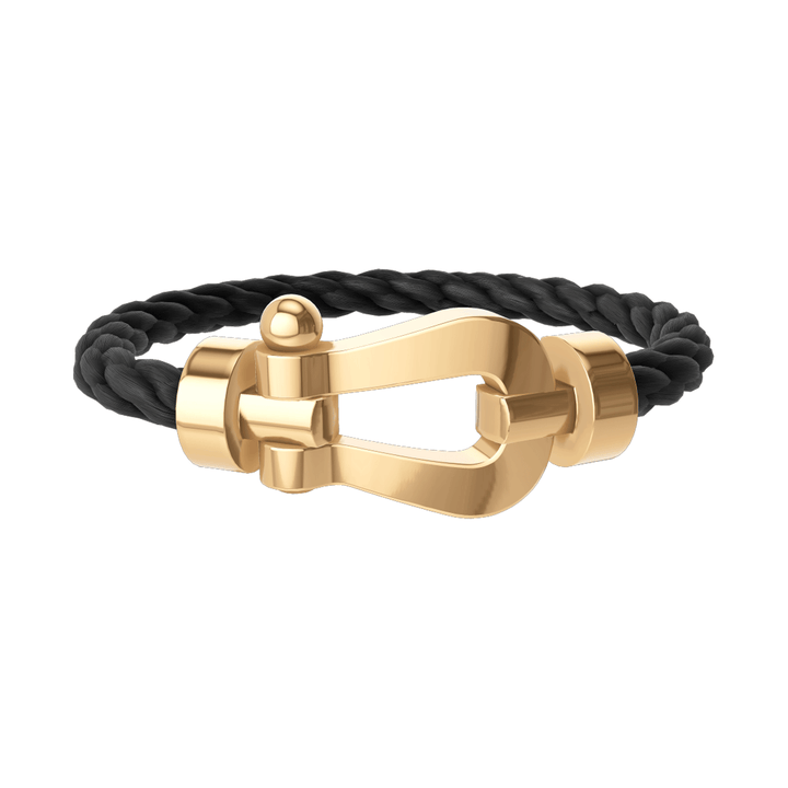 FRED Force 10 Black Cable with 18k Yellow Gold Extra LG Buckle, Exclusively at Hamilton Jewelers