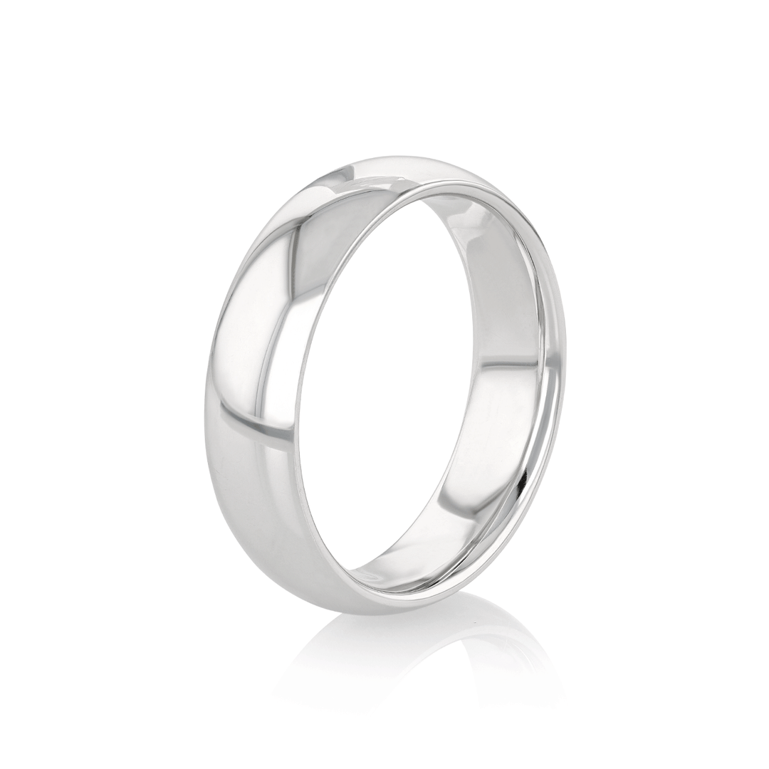 Hamilton Collection 18k White Recycled Gold 6mm Comfort Fit Wedding Band