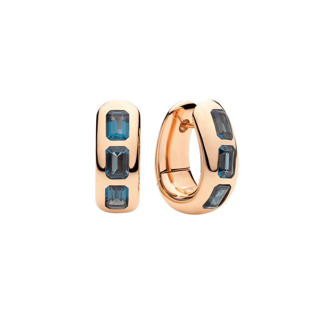 Pomellato Iconica 18k Rose Gold and London Blue Topaz Earrings