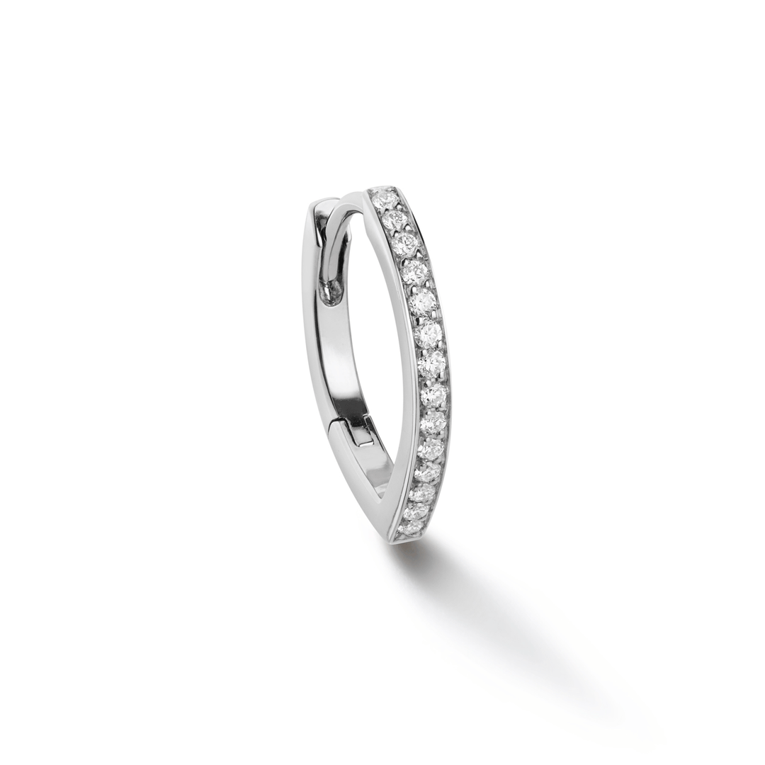 Repossi Antifer 18k White Gold Single Diamond Hoop