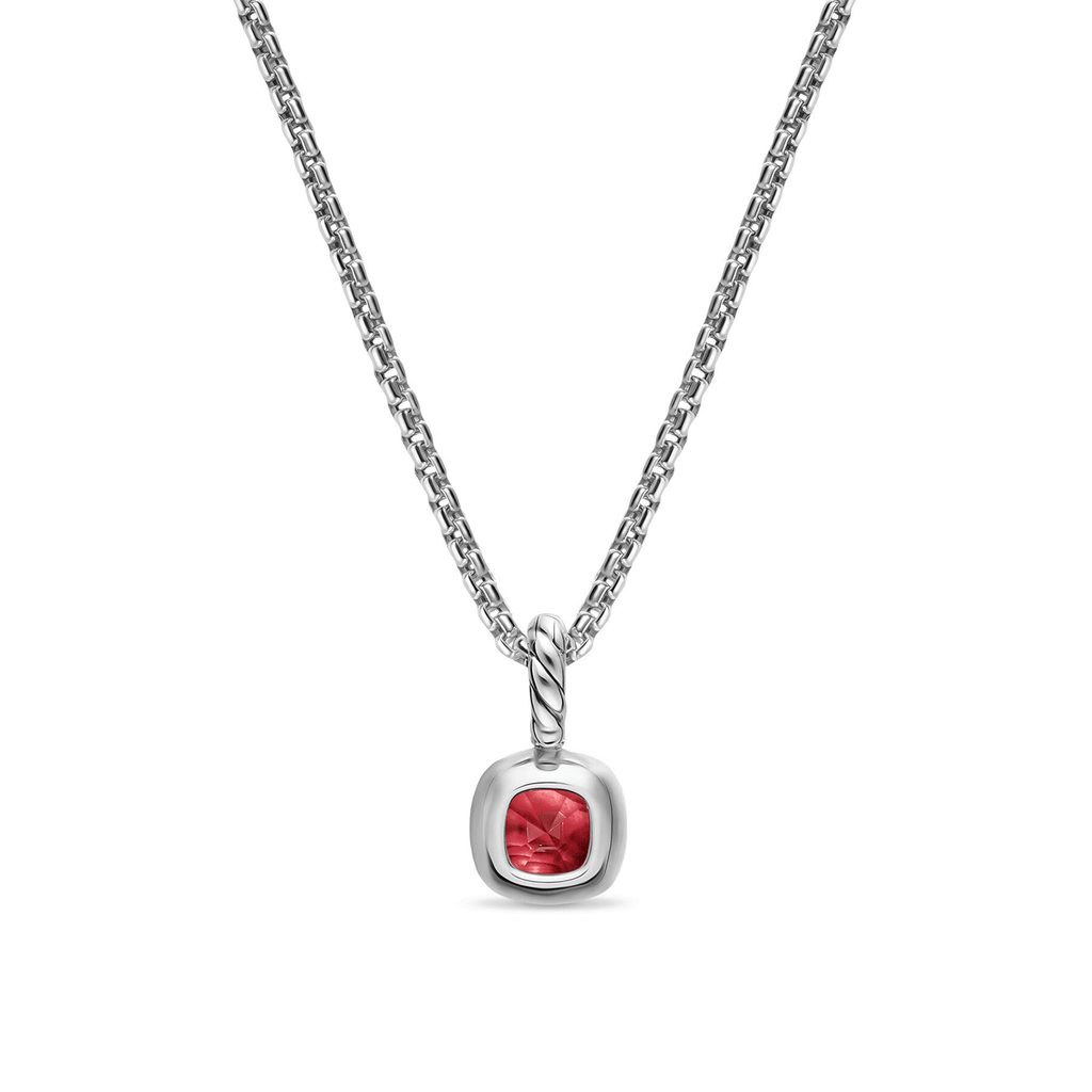 David Yurman Mini Cushion Cut Amulet in Rhodolite Garnet